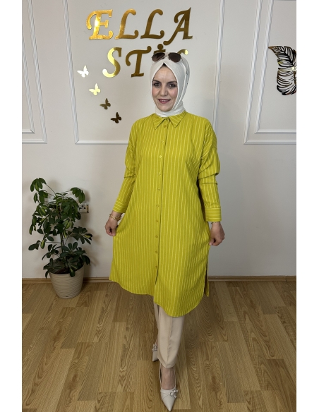çizgili uzun tunik