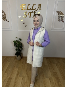 Baklava desen kapitone yelek