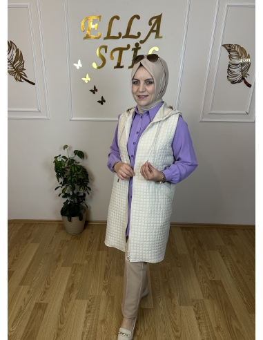 Baklava desen kapitone yelek