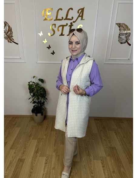 Baklava desen kapitone yelek