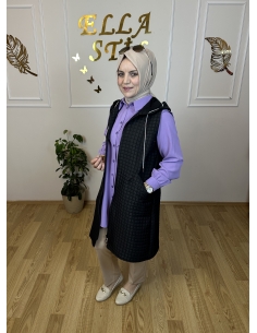 Baklava desen kapitone yelek