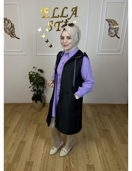 Baklava desen kapitone yelek